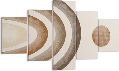 Produktbild von Bild auf Leinwand - Leinwandbild - 5 Teile - Stück geometrisch Boho - 125x70cm - Wand Bild - Wanddeko - Wandbilder - Leinwanddruck - Bilder - Wanddekoration - Leinwand bilder - EA125x70-4841