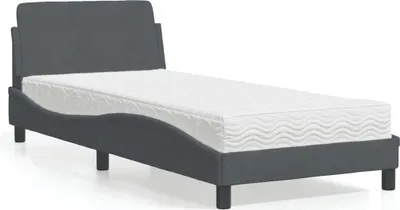 Obrázek produktu pro vidaXL Postel s matrací "Dover" tmavě šedá 90x190 cm sametová