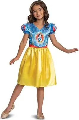 Image de Costume de base de Blanche-Neige pour fille bleu-jaune - 104/116 (4-6 ans)