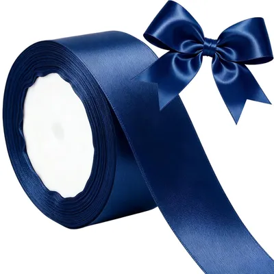 Productafbeelding van Satijnband - 40 mm breed - 22 meter lang - donkerblauw