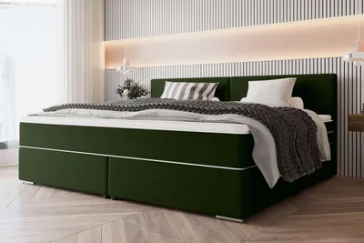 Produktbild von 99rooms Phönix Familienbett Boxspringbett 240×200 cm Webstoff MALMO_NEW Dunkelgrün