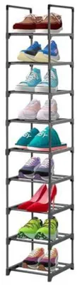 Image de Étagère à chaussures, 9 niveaux, verticale, noire, 28 x 28 x 159,5 cm
