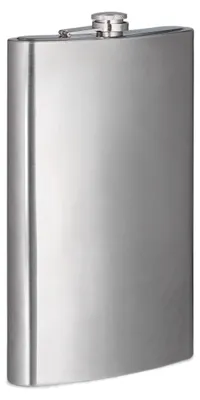 Immagine prodotto di 2 fiaschette XXL in acciaio inossidabile, fiaschette giganti con capacità di 1,8 l, design classico, color argento