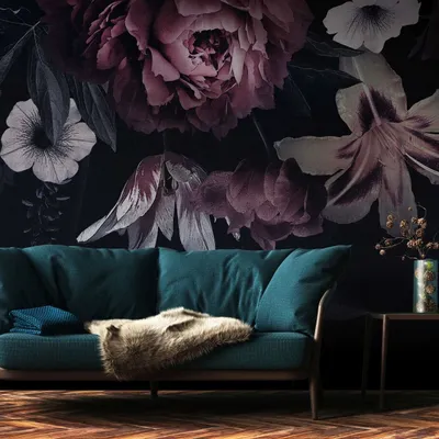 Zdjęcie produktu dla A.S. Creation Livingwalls Tapeta The Wall 382791 Jedna rolka Jeden motyw 3,71 x 2,80 m Kwiatowa czerń