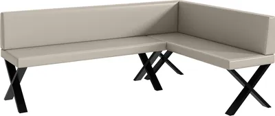 Produktbild von MEBLINI Eckbank für Esszimmer - Küchenbank - Essecke - Sitzecke Küche - TONI - X-Beine 142x196x87cm Rechts - Beige Kunstleder