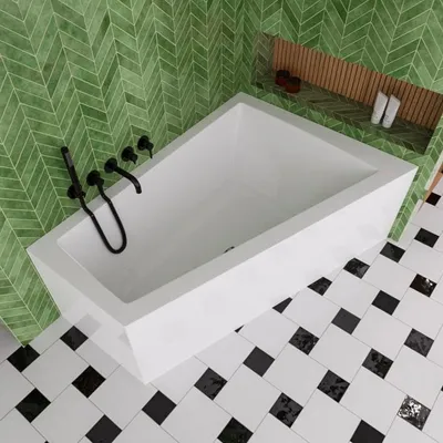 Produktbild von ECOLAM Badewanne Eckbadewanne 180x130 cm rechts Sfera Maxi Duobadewanne für zwei Personen + Schürze Füße Ablauf Acrylwanne Zweisitzerbadewanne