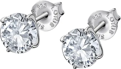 Image de Boucles d'oreilles Lotus Silver Zirconia Cristal Rond Argent 925 Boucles d'oreilles D2JLP2005-4-1