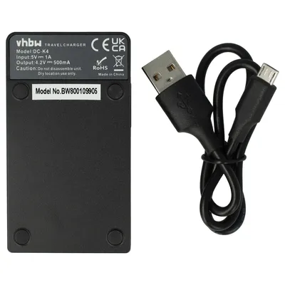 Produktbild von vhbw USB-C Ladegerät kompatibel mit Canon Vixia HF R62, HF M50, HF M52, HF R32, HF R300, HF M500, HF R30 Kamera - Ladeschale + USB-C Kabel Ladeanzeige