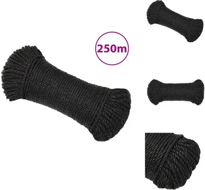 Produktbild von vidaXL Arbeitsseil Schwarz 8 mm 250 m Polypropylen - Seile