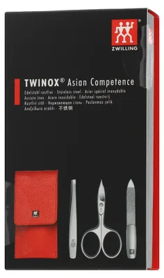 Immagine prodotto di Set per manicure Zwilling Twinox in custodia di pelle rossa (3 pezzi)