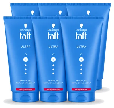 Produktbild von 6 x Taft Ultra Styling Gel 4 - Starke Fixierung - 150 ml - Vorteilspackung - 6 Stücke