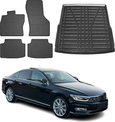 Produktbild von Fußmatten & Kofferraumwanne Set für VW Passat B8 Kombi 2015-2025 Gummi TPE 5x