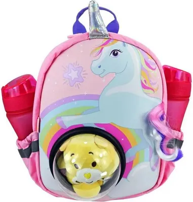 Produktbild von Kinder Rucksack mit 3D Einhorn Motiv und rundem Sichtfenster, 30x23x15 cm