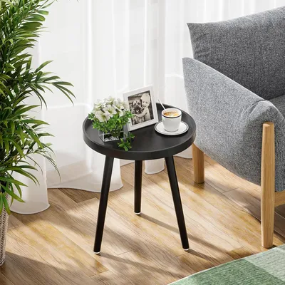 Produktbild von Runder Beistelltisch Ø 38 cm - Skandinavischer Stil - Schwarzes Holz