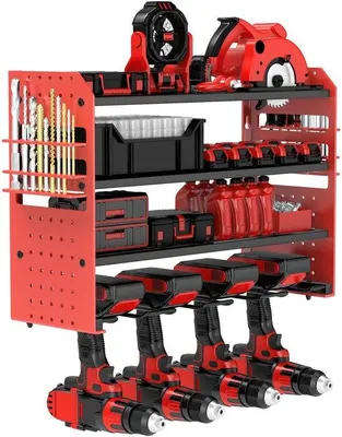 Immagine prodotto di Portautensili in metallo con supporto per cacciaviti per garage (rosa, 4 scomparti)