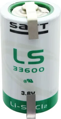 Obrázek produktu pro SAFT LS33600 Lithiová baterie 3,6 V Primární s pájecím štítkem ve tvaru U