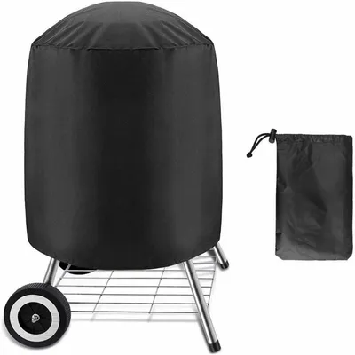 Zdjęcie produktu dla Pokrowiec na grill, okrągły, 58x77 cm, wykonany z materiału Oxford 210D, wodoodporny i wiatroodporny