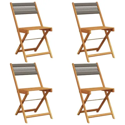 Image de Chaises pliables de jardin 4 pcs gris bois d'acacia massif