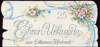 Produktbild von Silberhochzeit - 25. Hochzeitstag - Glückwunschkarte im Format 10 x