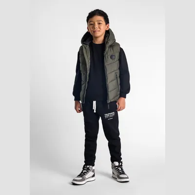 Produktbild von Minoti Weste wattiert Kapuze Khaki Gr. 116 für Jungen