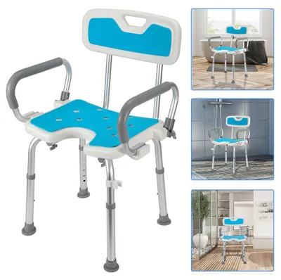 Produktbild von Vigevee Badhocker Duschhocker Höhenverstellbarer mit matte  Badestuhl Verstellbar Badehilfe Duschstuhl Quadrat Duschsitz
