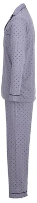 Produktbild von Pyjama Set Langarm - Diamant, Farbe:hellgrau, Größe:3XL