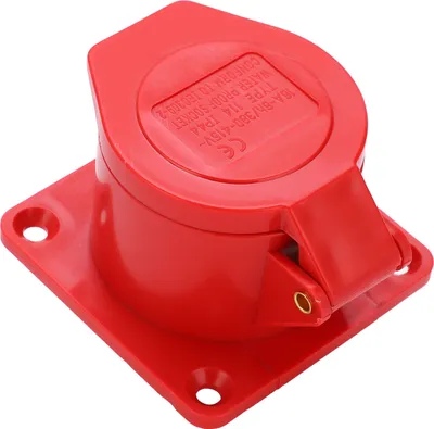 Obrázok produktu pre Priemyselná zásuvka 16 A, 4-pólová – 3 fázy, 380–415 V, IP44, vodotesná, zapustená, s ochranou proti výbuchu, zásuvka 3P+E