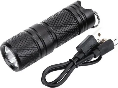 Productafbeelding van Draagbare USB Oplaadbare Mini LED Zaklamp met Sleutelhanger