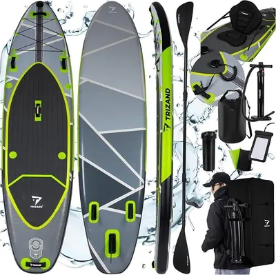 Imagen del producto de Kit completo de 350 cm: tabla de paddle inflable con asiento, remo, bomba, mochila y accesorios, ideal para principiantes y usuarios avanzados