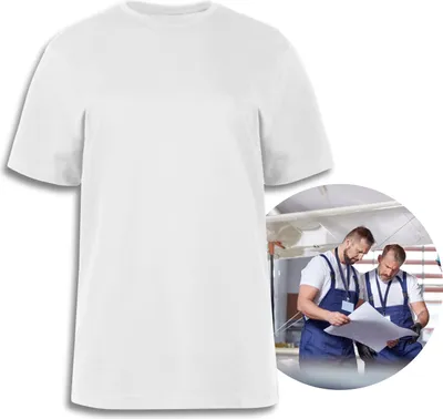 Produktbild von VILS Weißes Uni-T-Shirt aus Baumwolle mit Rundhalsausschnitt L
