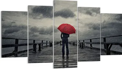 Produktbild von Bild auf Leinwand - Leinwandbild - Meer Brücke Sturm - 160x85cm - Wand Bild - Wanddeko - Wandbilder - Leinwanddruck - Bilder - Kunstdruck - Wanddekoration - Leinwand bilder - Wandkunst - EA160x85-3684