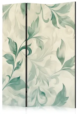 Immagine prodotto di Pannello divisorio a tre ante, stampato su un solo lato, pieghevole, con motivo di foglie verdi, dimensioni 135 cm x 172 cm