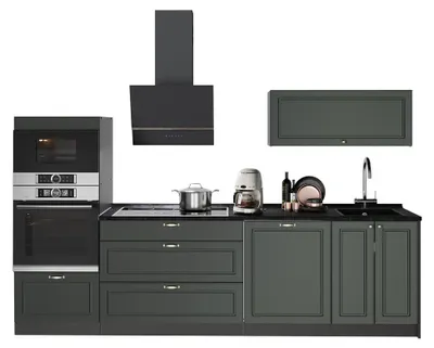 Zdjęcie produktu dla Zabudowa kuchenna Vicco Fame-Line Green Gold Country/Antracyt 280 cm bez blatu roboczego, Model 64662