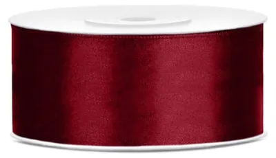 Produktbild von Satinband, Dunkelrot, 38 mm x 25 m, dekoratives Geschenkband