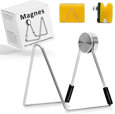 Image de Support en acier inoxydable pour éponges à vaisselle - rangement hygiénique - 1 pièce