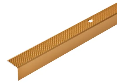 Zdjęcie produktu dla Profil schodowy aluminiowy ryflowany 20x20mm Cezar Złoty Mat 1m