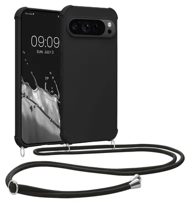 Produktbild von kwmobile Necklace Case kompatibel mit Google Pixel 9 Pro XL Hülle - Cover mit Kordel zum Umhängen - Silikon Schutzhülle Schwarz
