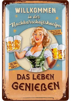 Produktbild von LANOLU Blechschilder retro Bier Bar Deko, Metallschilder mit Spruch für Partyraum, Küche, Bardeko, Cocktail Schild als Geschenk 20x30cm