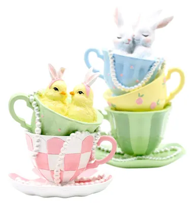 Produktbild von FURNARO Bunnyville Oster Deko Tassenobjekte Hasen Set Polyresin