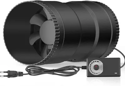 Image de Ventilateur 100 mm silencieux 6 W 221 m³/h avec variateur de vitesse pour cave, garage, serre