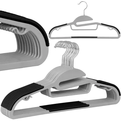 Immagine prodotto di Gruccia flessibile, set da 10, grigio-nero