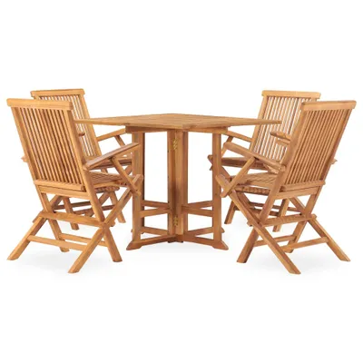Immagine prodotto di vidaXL set da pranzo da giardino 5 pezzi pieghevole in legno massiccio teak
