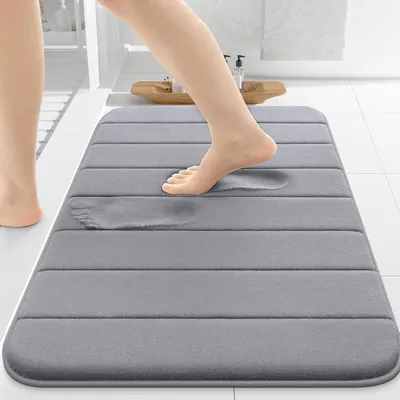 Produktbild von Memory Foam Badezimmer Badeteppiche, Memory Schaum Badematte, Waschbar Badematte, 40 x60CM Saugfähige Badvorleger, rutschfeste Matte für Badezimmer Wohnzimmer, Maschinenwaschbar