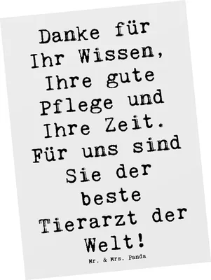 Produktbild von Mr. & Mrs. Panda Postkarte Spruch Bester Tierarzt - Weiß - Geschenk, Postkarten, Bedanken, besondere Momente, Ansichtskarte, Danke sagen, Fotokarte, bildkarte, Pflege