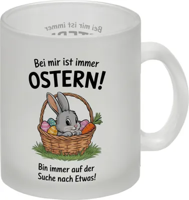 Produktbild von Bei mir ist immer Ostern Glas Tasse - suche immer Etwas