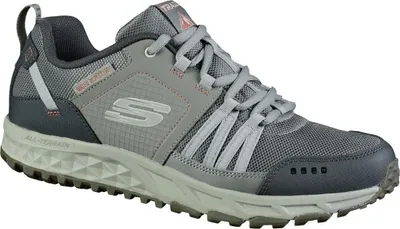 A single gray Skechers men's sneaker is shown against a white background.