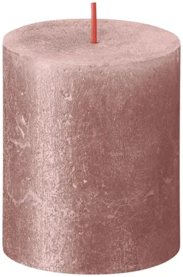 Image de Bolsius Rustik Shimmer Bougie rose 80/68mm