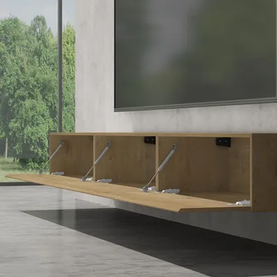 Produktbild von doporro TV Lowboard hängend Fernsehschrank Wohnzimmer | TV-Schrank hängend Fernsehtisch Hängeschrank 300cm Fernsehschrank02