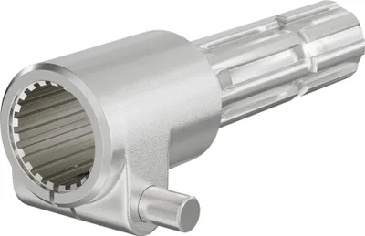 Image de Wiltec Manchon de Prise de force Cardan - Longueur 165 mm - Raccord logement 1 3/8" 21D - Raccord sortie 8-32x38x6 - Ø 36 mm/37,95 mm - Arbre cannelé de tracteur