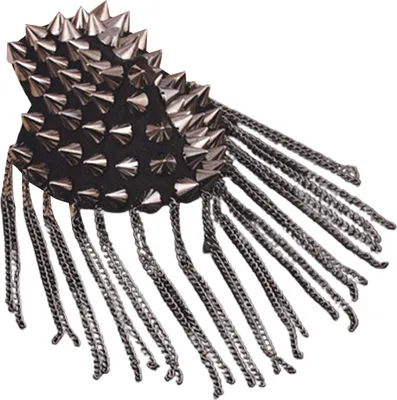Produktbild von Schulter Brosche Quasten Punk Schmuck Vintage Fransen Epaulette Kleidung Dekor-Schwarz
